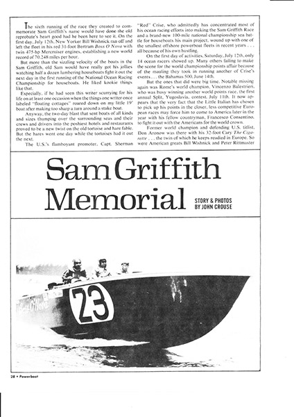Sam Griffith Memorial